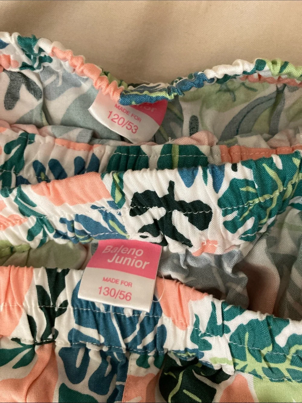 2 pairs Kids Tropical Leaf Print Pants - Green & Pink